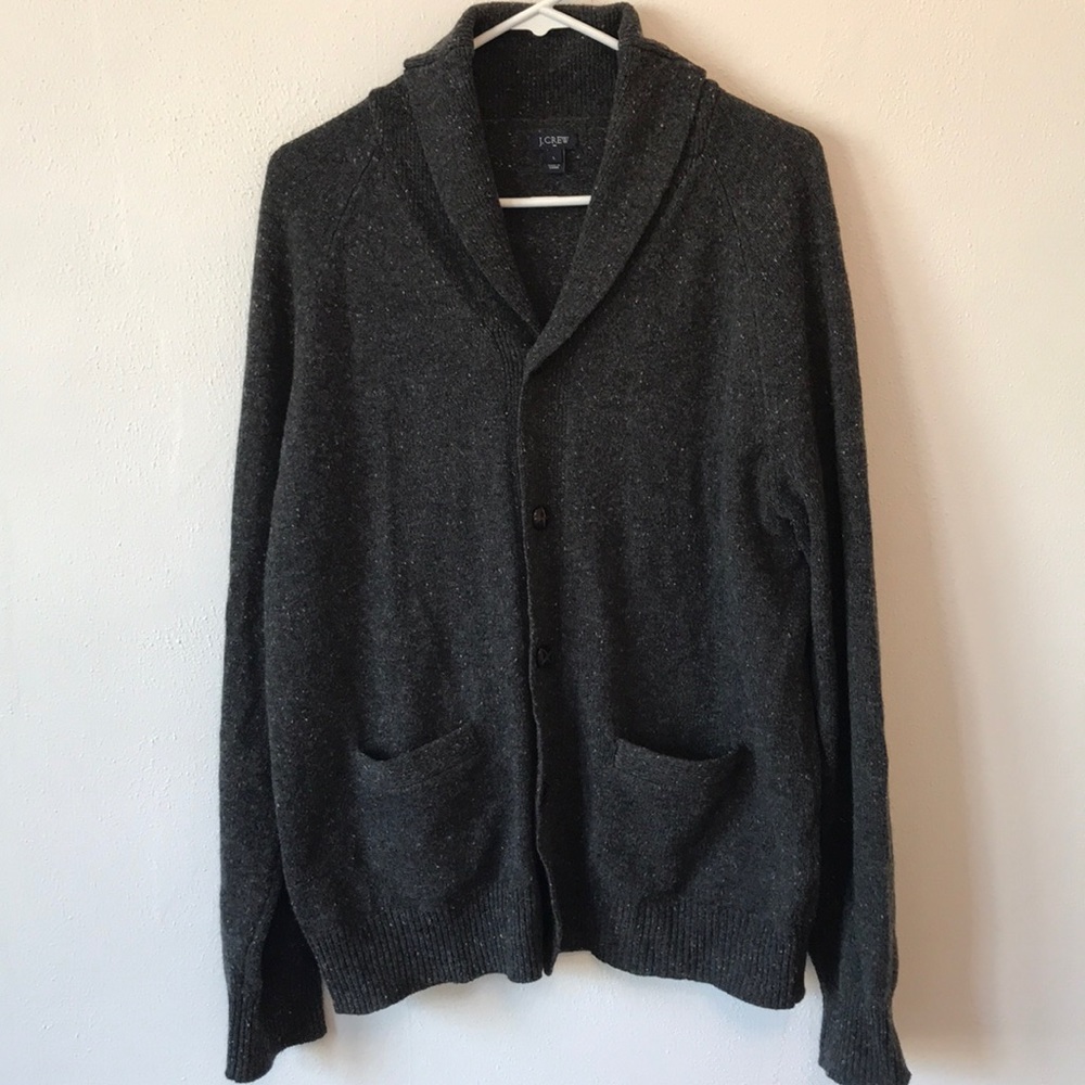 Jcrew gray wool cardigan